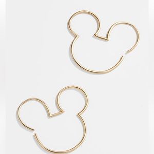 DISNEY X BAUBLEBAR Mickey Mouse 18K Gold Sterling Silver Threader Hoop Earrings